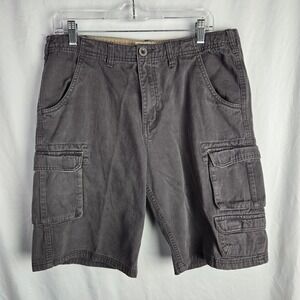 Old Mill Cargo Shorts Mens 34 Gray Casual Summer Travel Utilty‎ Safari Hiking